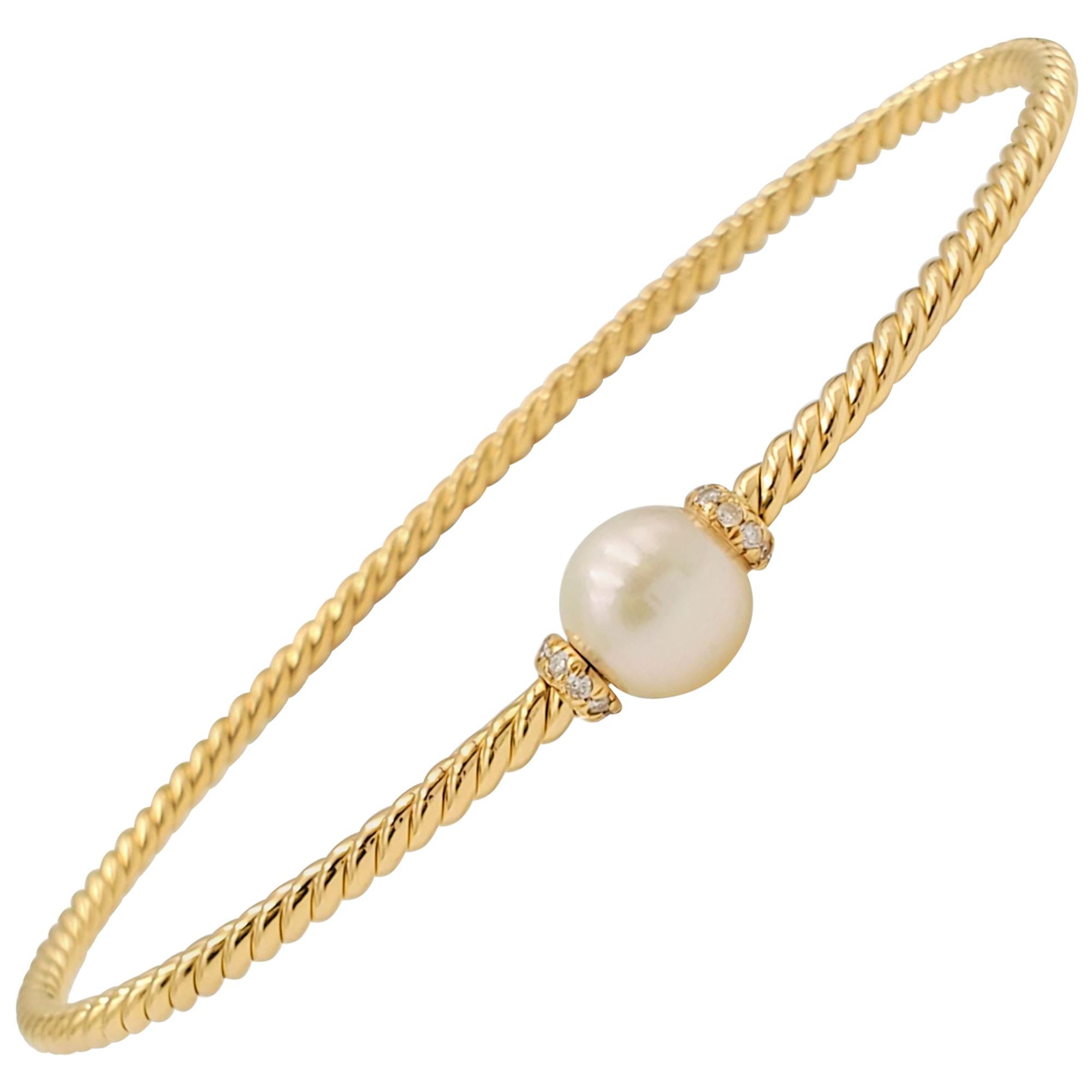 David Yurman 'Petite Solari' Station Bracelet with Cultured Pearl and Diamonds