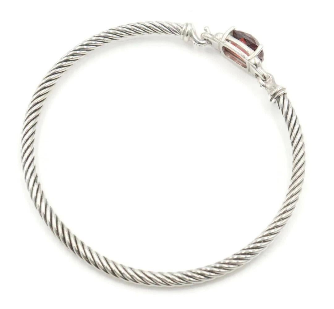 David Yurman Petit bracelet Colllection avec grenats taille coussin et diamants en vente 1
