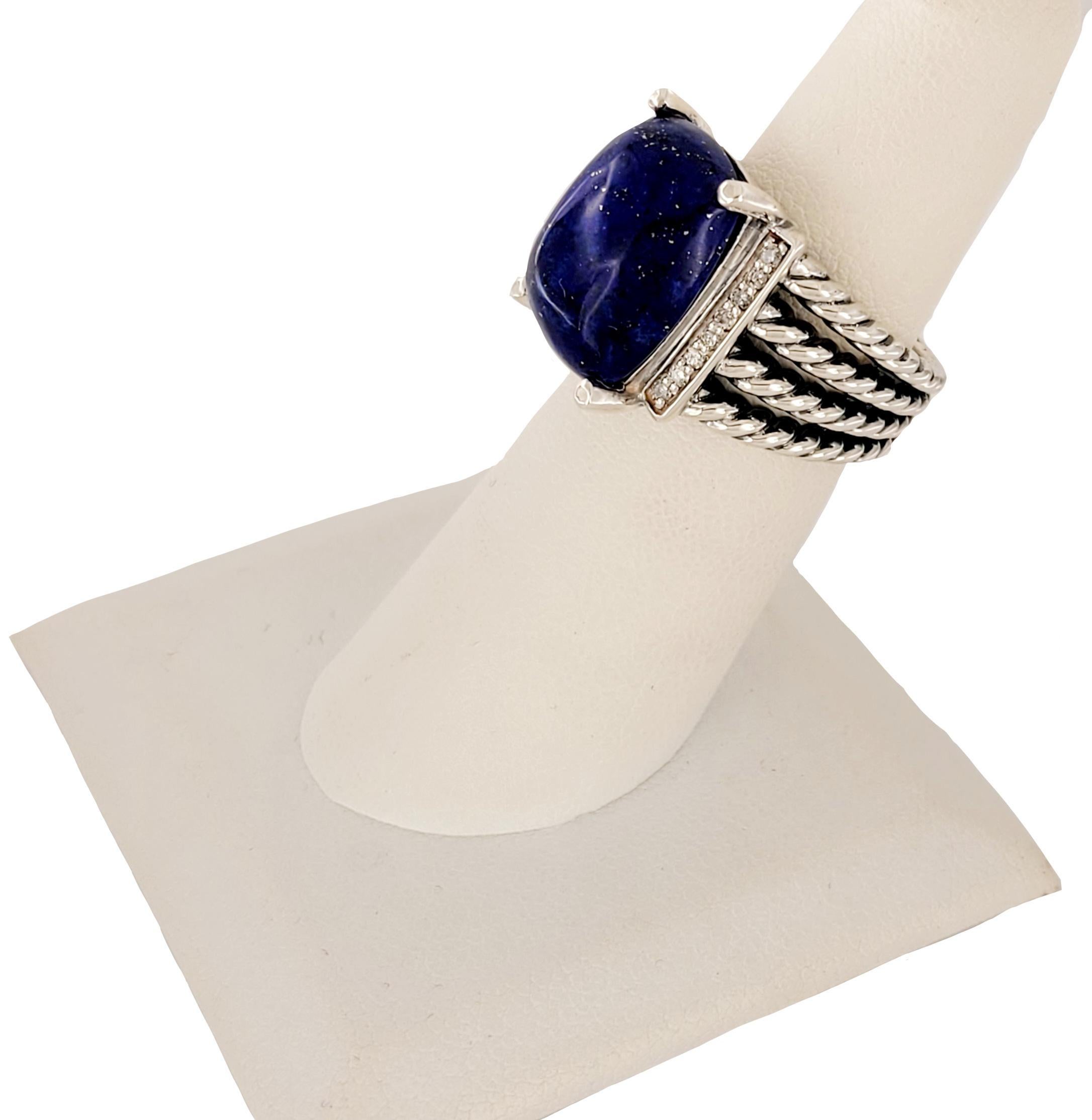 Anillo Petite Wheaton de David Yurman con lapislázuli y diamantes en Nuevo estado para la venta en New York, NY