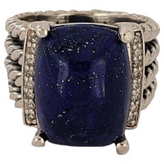 David Yurman Petite Wheaton-Ring mit Lapislazuli und Diamanten