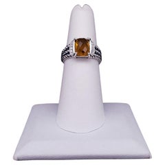 David Yurman Petite Wheaton Sterlingsilber mit Citrin und Diamanten Ring