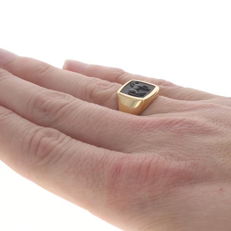David Yurman Petrvs Onyx Horse Men's Ring - Yellow Gold 18k Equestrian Cameo 1