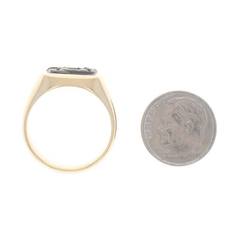 David Yurman Petrvs Onyx Horse Men's Ring - Yellow Gold 18k Equestrian Cameo 2