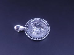 David Yurman Petrvs Wolf Amulet Sterling Silver with Black Diamonds
