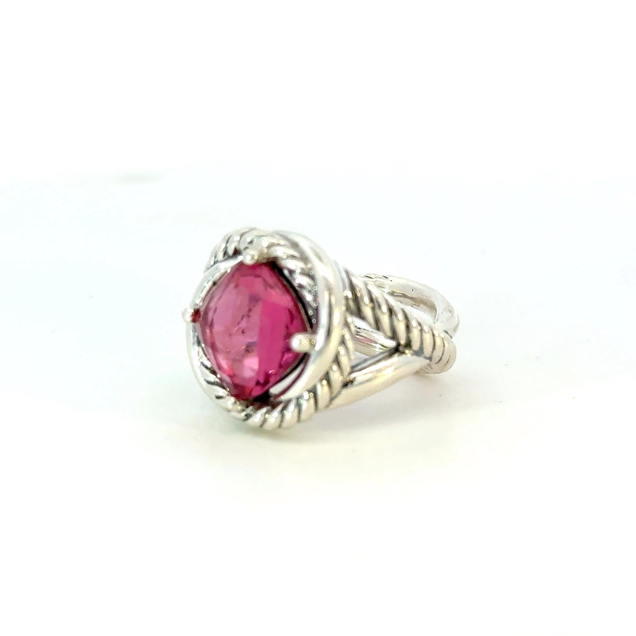 Donna David Yurman Anello con tormalina rosa misura 6 A. Silver Estate in vendita