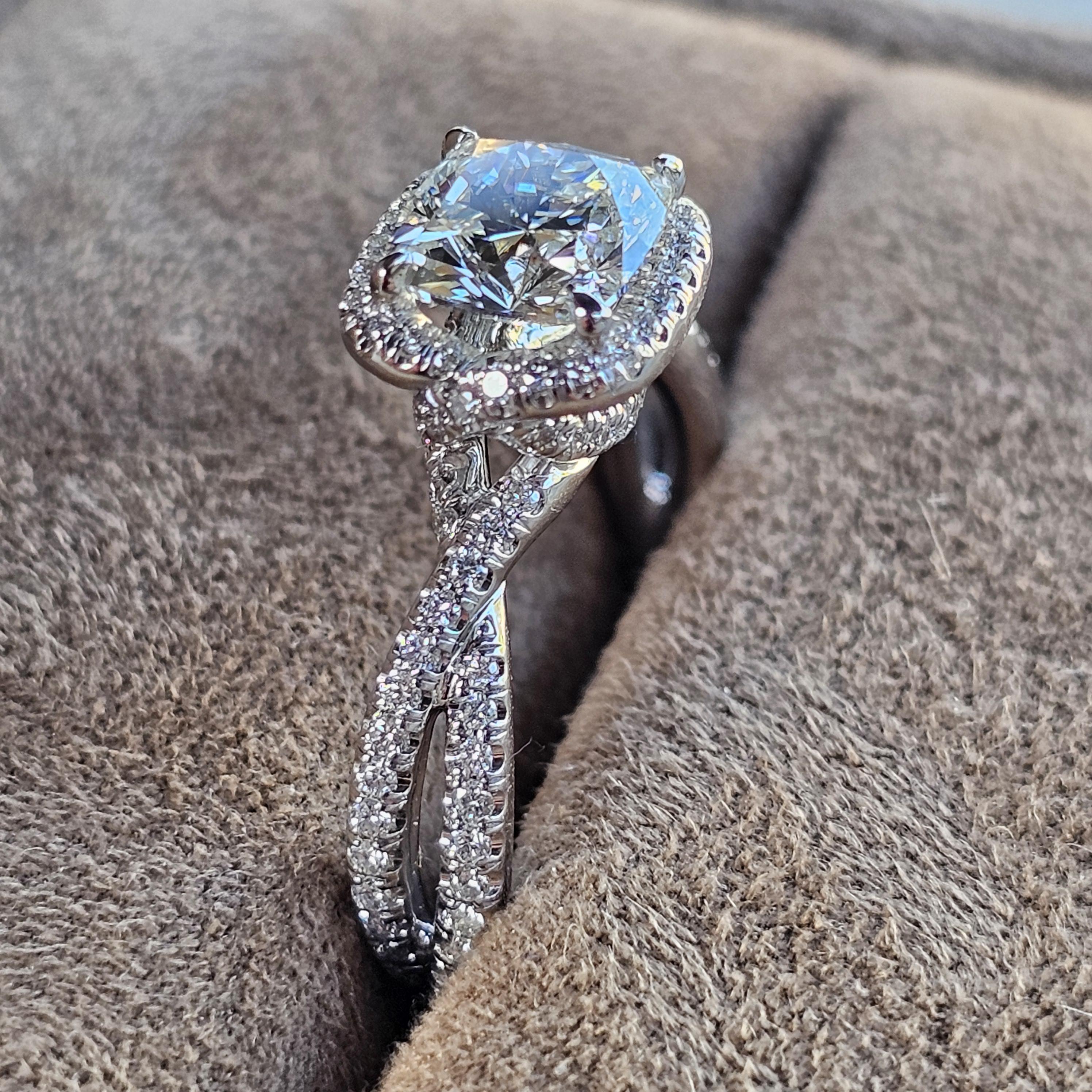 David Yurman Anillo de compromiso de diamantes en platino Infinito GIA Cojín 1,16 I SI1 en venta 6