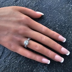 David Yurman Platinum Diamond Engagement Ring Infinity GIA Cushion 1.16 I SI1