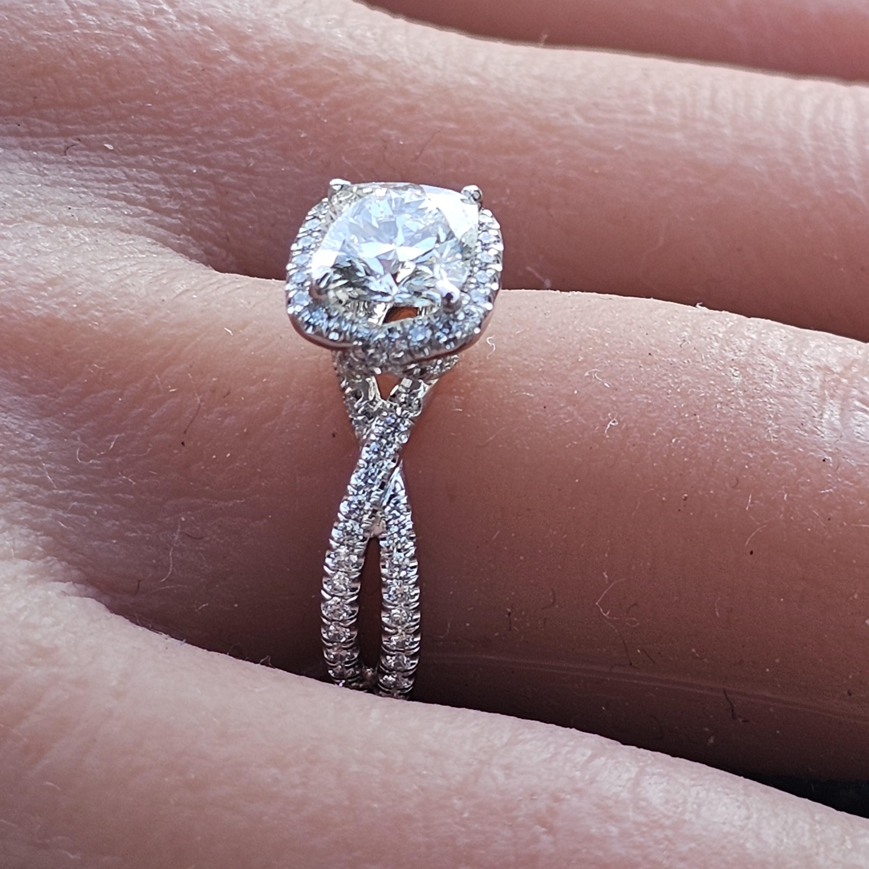 David Yurman Anillo de compromiso de diamantes en platino Infinito GIA Cojín 1,16 I SI1 en Bueno estado para la venta en Northbrook, IL