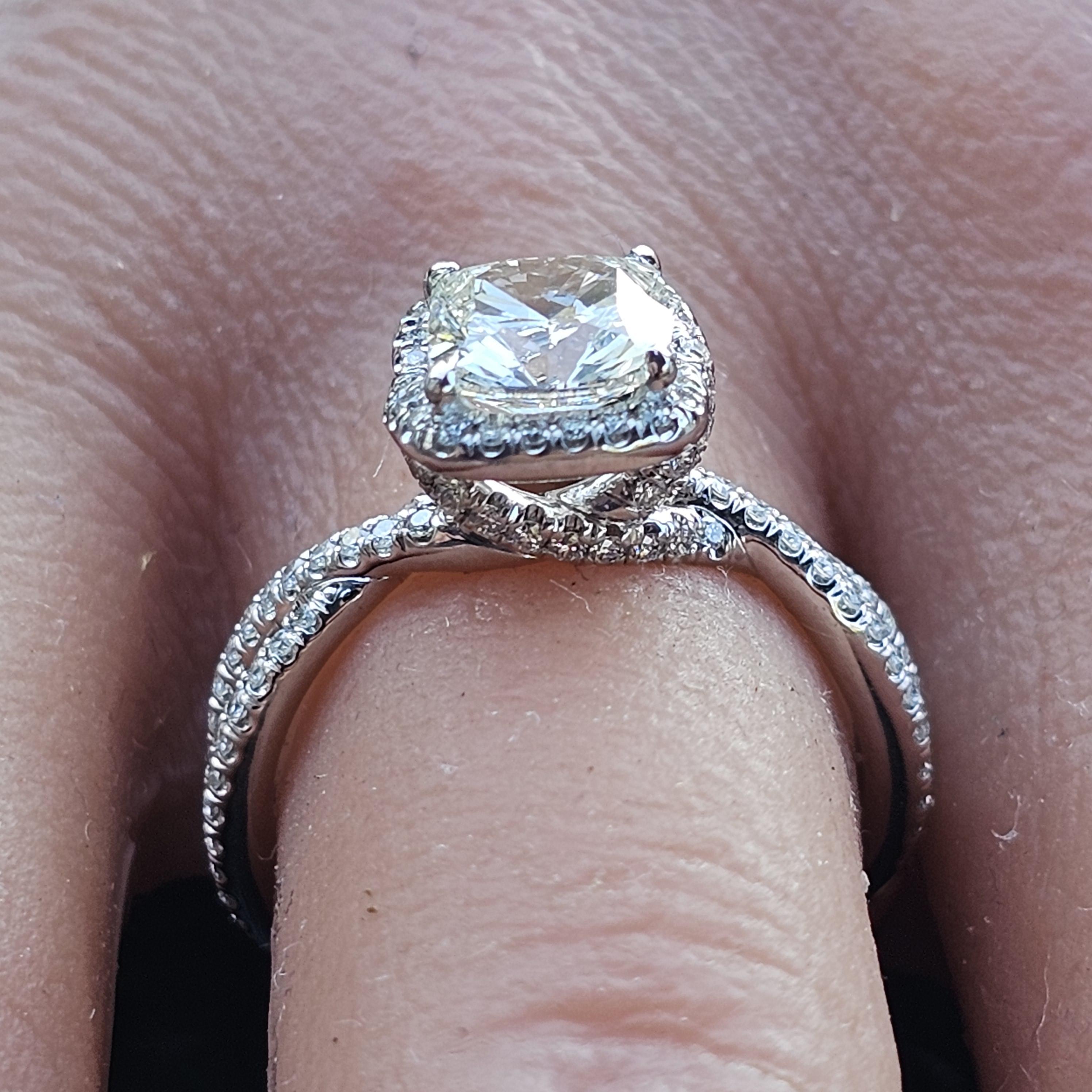 De las mujeres David Yurman Anillo de compromiso de diamantes en platino Infinito GIA Cojín 1,16 I SI1 en venta