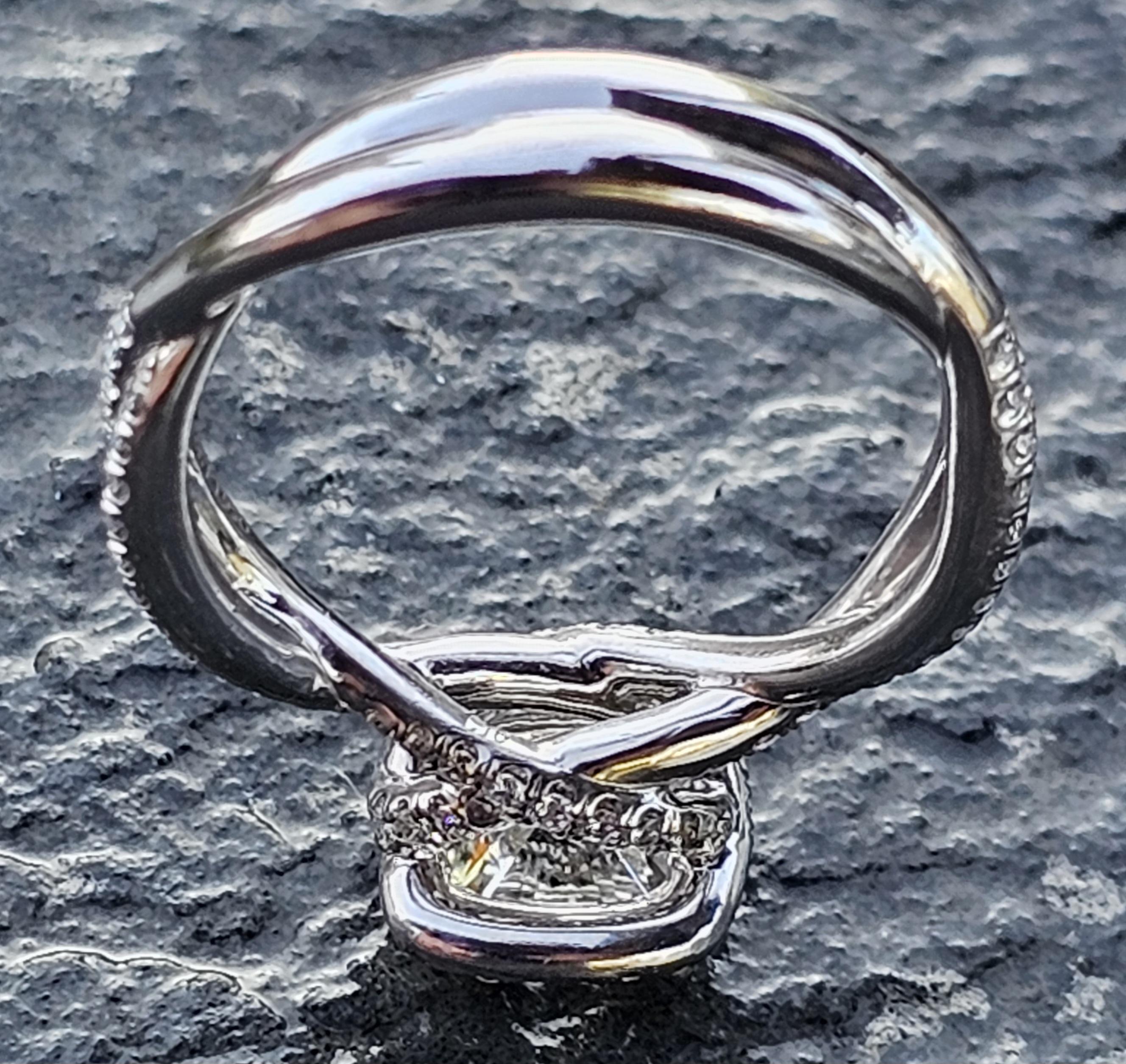 David Yurman Anillo de compromiso de diamantes en platino Infinito GIA Cojín 1,16 I SI1 en venta 2
