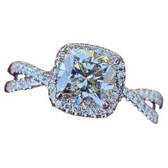David Yurman Anillo de compromiso de diamantes en platino Infinito GIA Cojín 1,16 I SI1