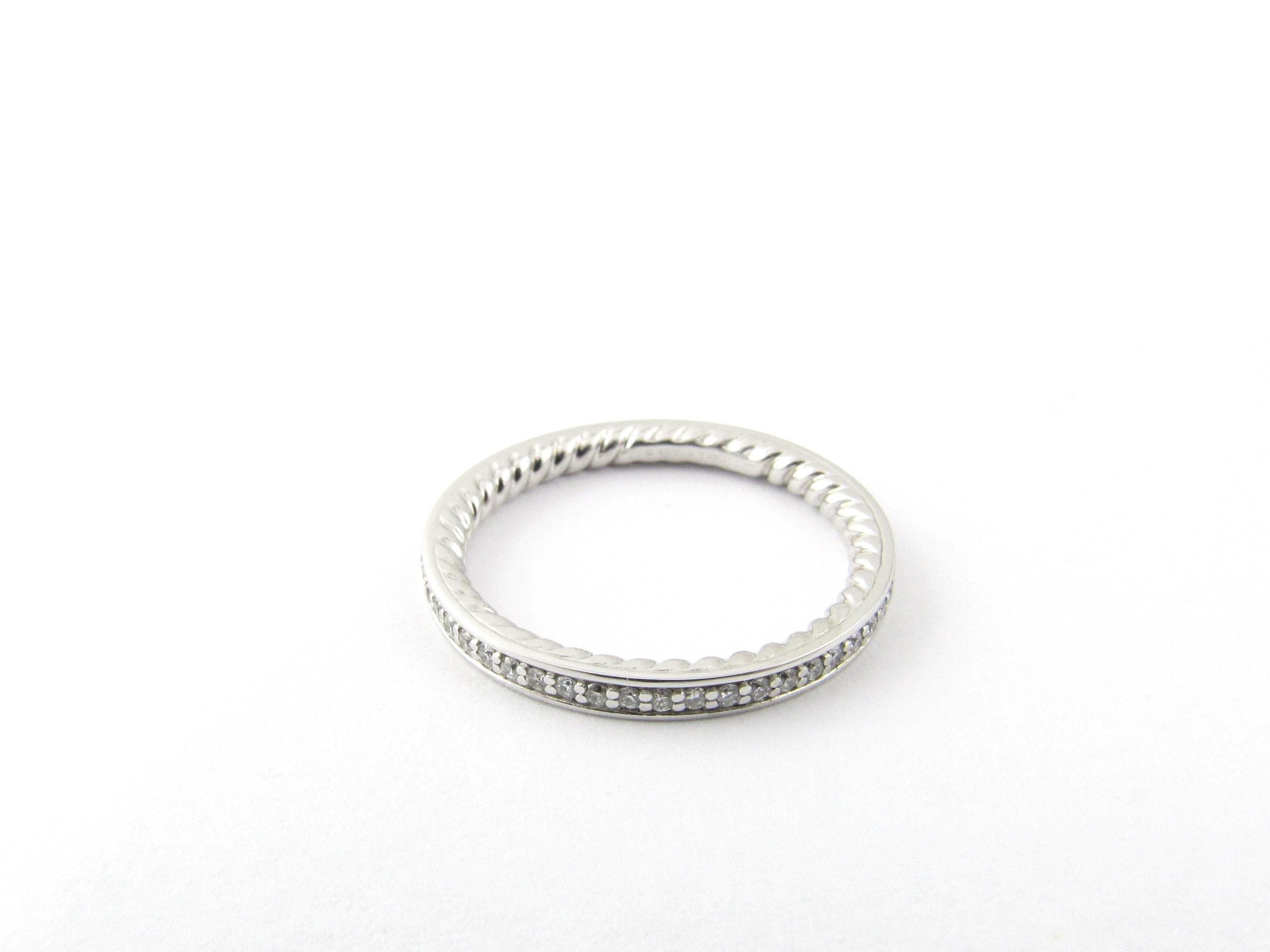 Round Cut David Yurman Platinum Eden Diamond Eternity Wedding Band with Box