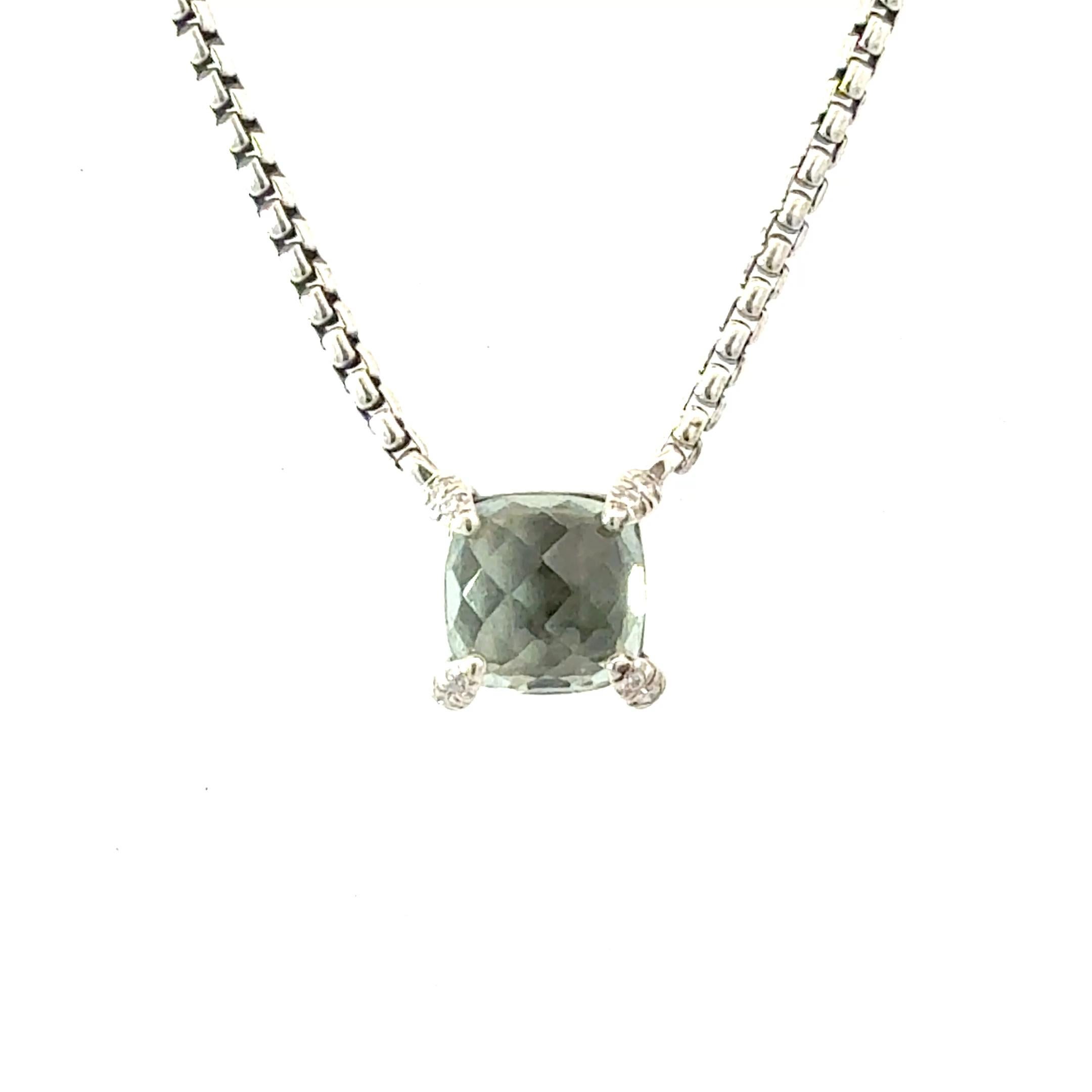 David Yurman Prasiolite Diamond Necklace 17