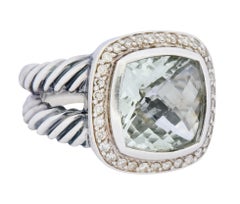 David Yurman Prasiolite Diamond Sterling Silver Albion Ring