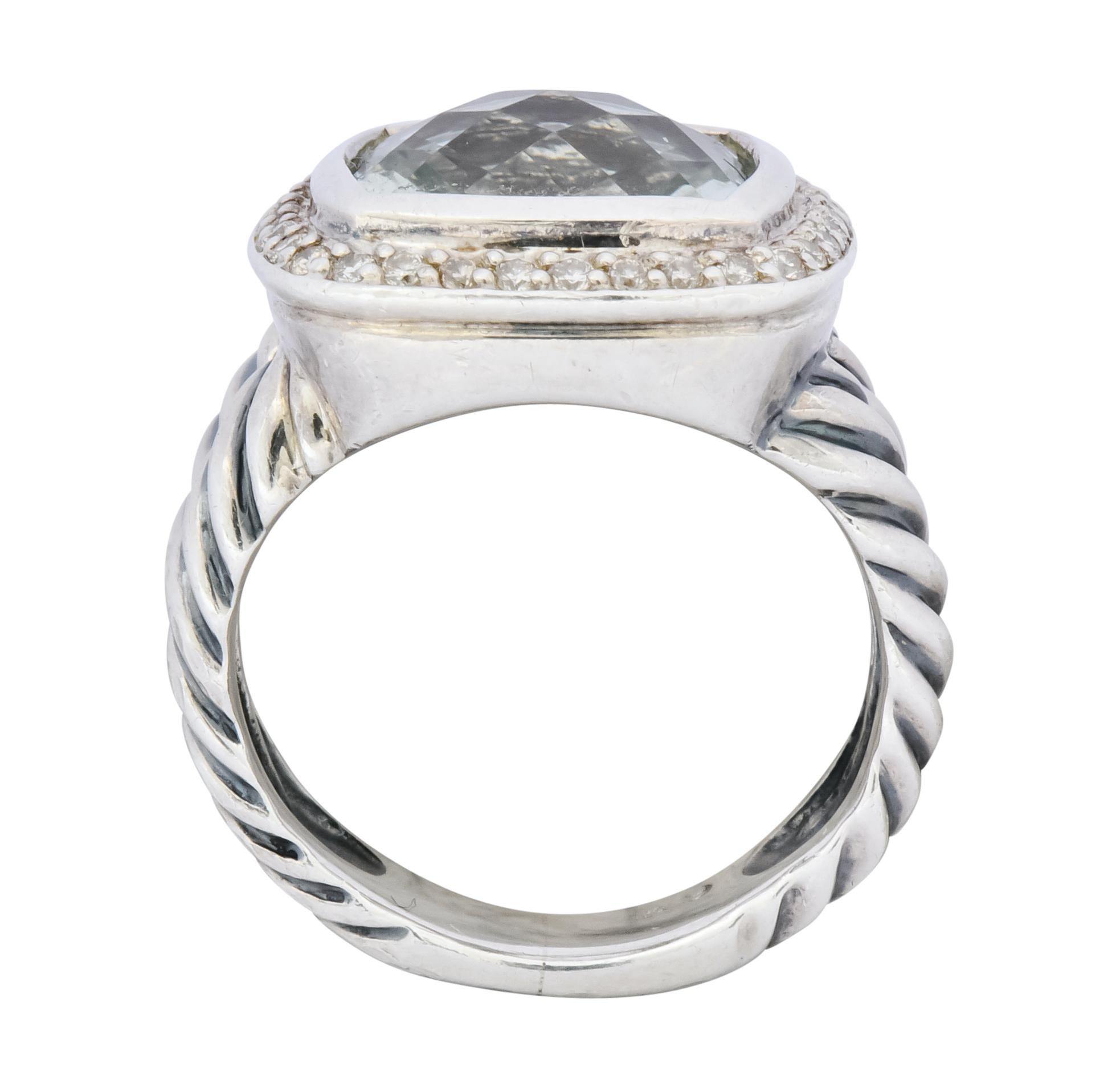 Women's or Men's David Yurman Prasiolite Diamond Sterling Silver Albion Ring