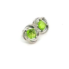 David Yurman Prasiolite Infinity Earrings Sterling Silver Estate