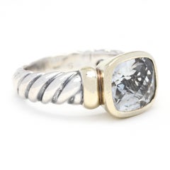 David Yurman Prasiolite Ring, 14k Yellow Gold Sterling Silver, Green Amethyst