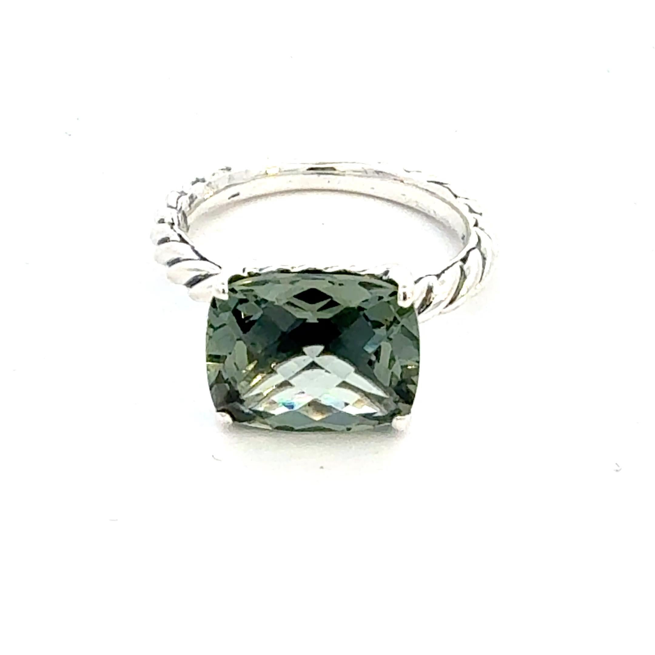 David Yurman Prasiolite Ring Size 7 Silver Estate