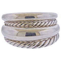 David Yurman Pure Form Sterling Silver 4-Row Cuff Bracelet