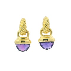 David Yurman Purple Amethyst 18-Karat Drop Earrings In Stock