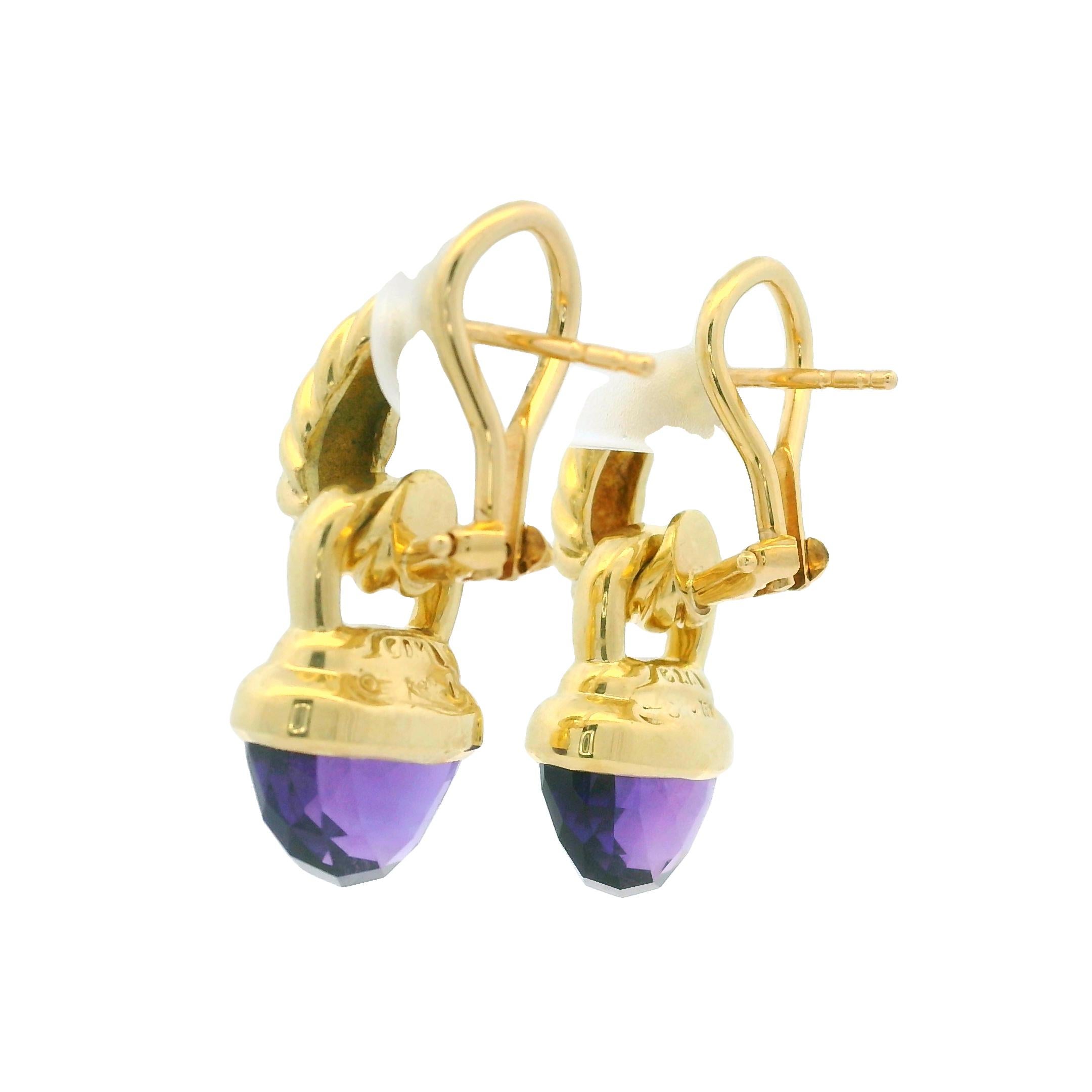 Donna David Yurman Orecchini a goccia in ametista viola 18 carati In magazzino in vendita