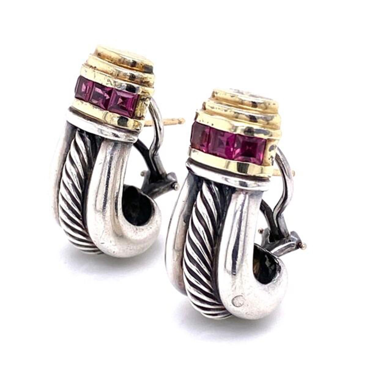 Awesome and finely detailed Iconic David Yurman Clip Earrings. Hand crafted in 14 Karat Gold and Sterling Silver. Signed: D. YURMAN 925 585. The earrings are in excellent condition and were recently professionally cleaned and polished. Illuminate