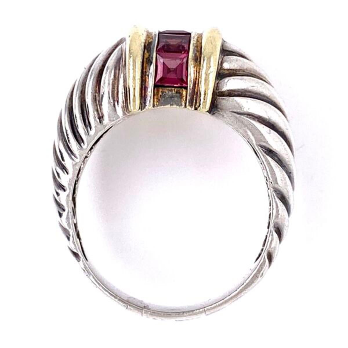 Awesome and finely detailed Iconic David Yurman Ring. Hand crafted in 14 Karat and Sterling Silver. Signed: YURMAN. The Ring is in excellent condition and was recently professionally cleaned and polished. Ring size: 8.25; we offer ring re-sizing.