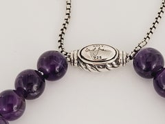 David Yurman Bracciale di perle spirituali in argento Sterling con onice viola 8 mm