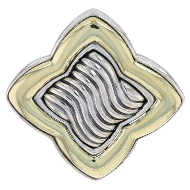 David Yurman Broche Quatrefoil en argent sterling 925 et or jaune 14 carats