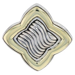 David Yurman Quatrefoil Brooch - Sterling Silver 925 & Yellow Gold 14k Pin