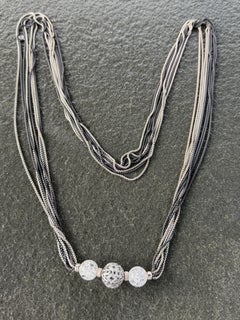 David Yurman Quatrefoil Diamond Tapestry Quartz Multi Chain Necklace 900 Silver
