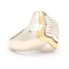 David Yurman Quatrefoil Large Ring, Sterling Silver & 18k Yellow Gold, 6.75 RS