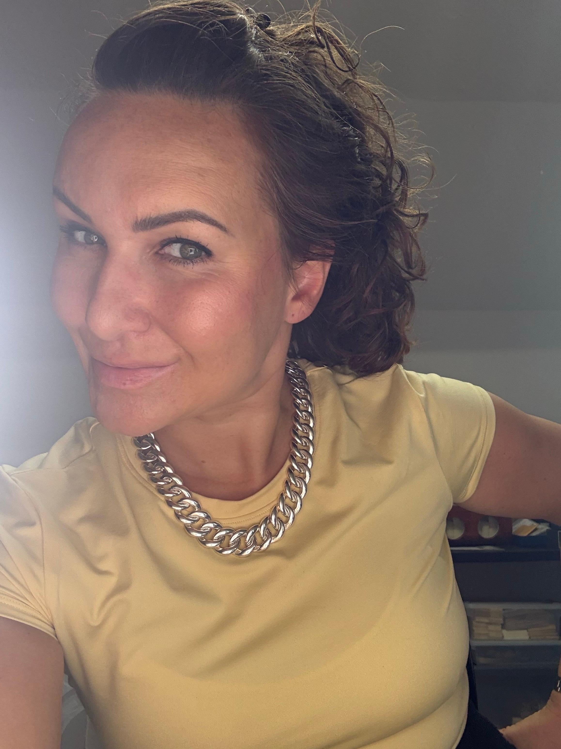 Pièce rare, collier en chaîne à maillons cubains de David Yurman en métal argenté avec des diamants sertis en pavé, une pièce étonnante que vous pouvez porter dans les deux sens. Voir les photos ! Le fermoir est doté d'une sécurité supplémentaire et
