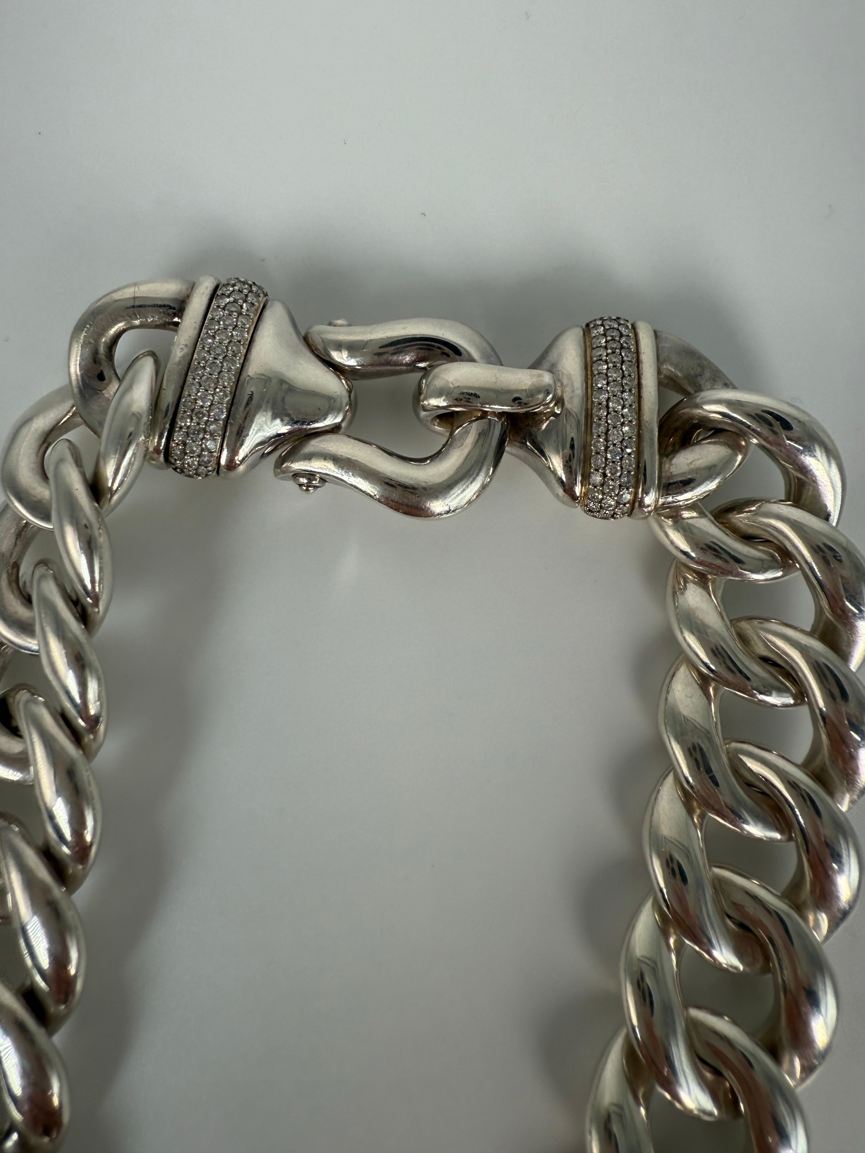 David Yurman rare collier cuban chaîne à maillons en argent 925 en vente 1