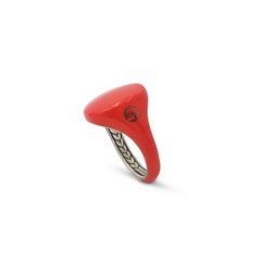 David Yurman Red Ceramic Coated Pinky Ring