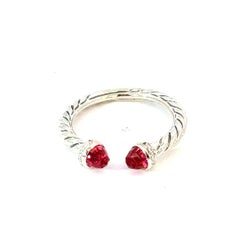 David Yurman Anello con granato rosso misura 7 A. Silver Estate