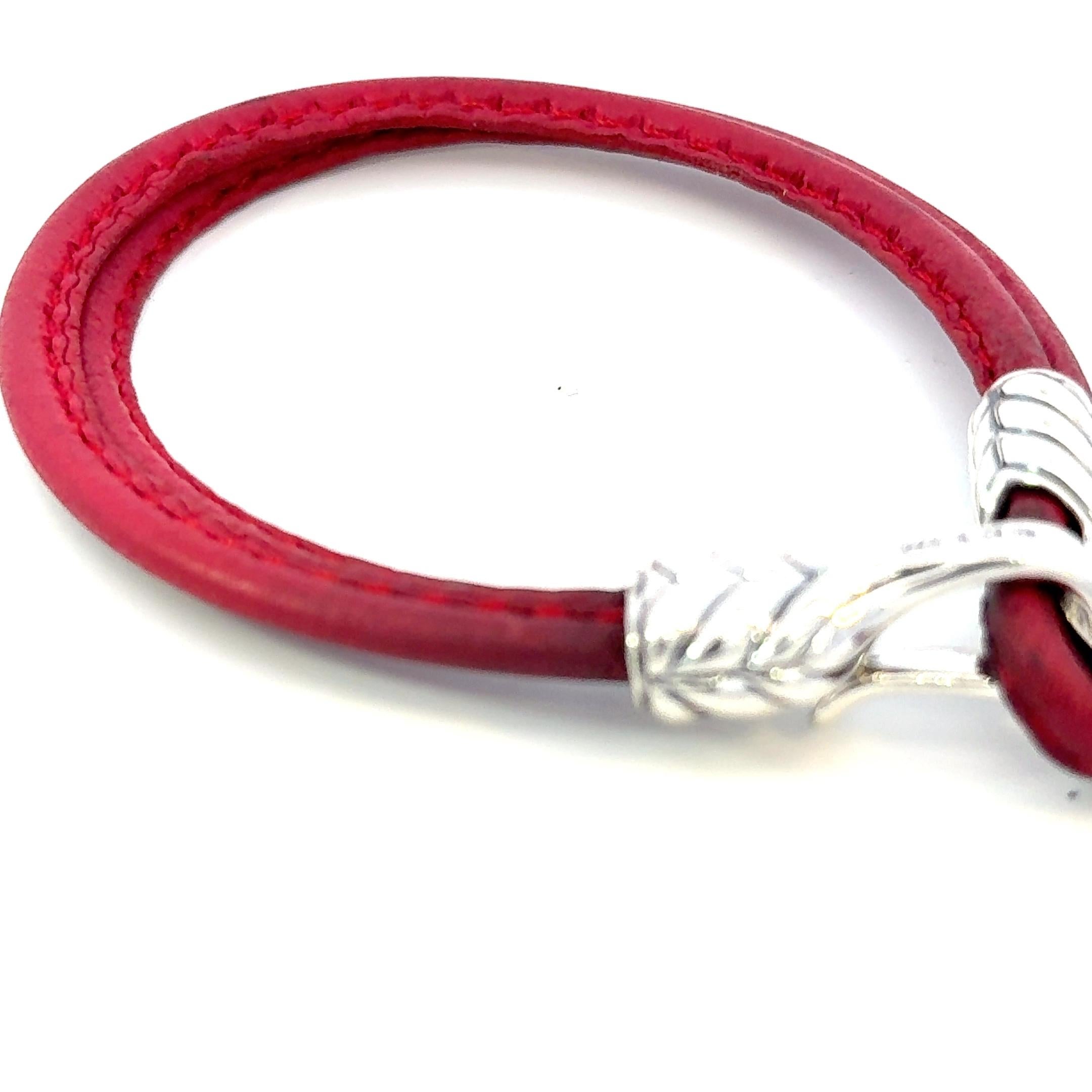 Authentic David Yurman Red Leather Bracelet 9