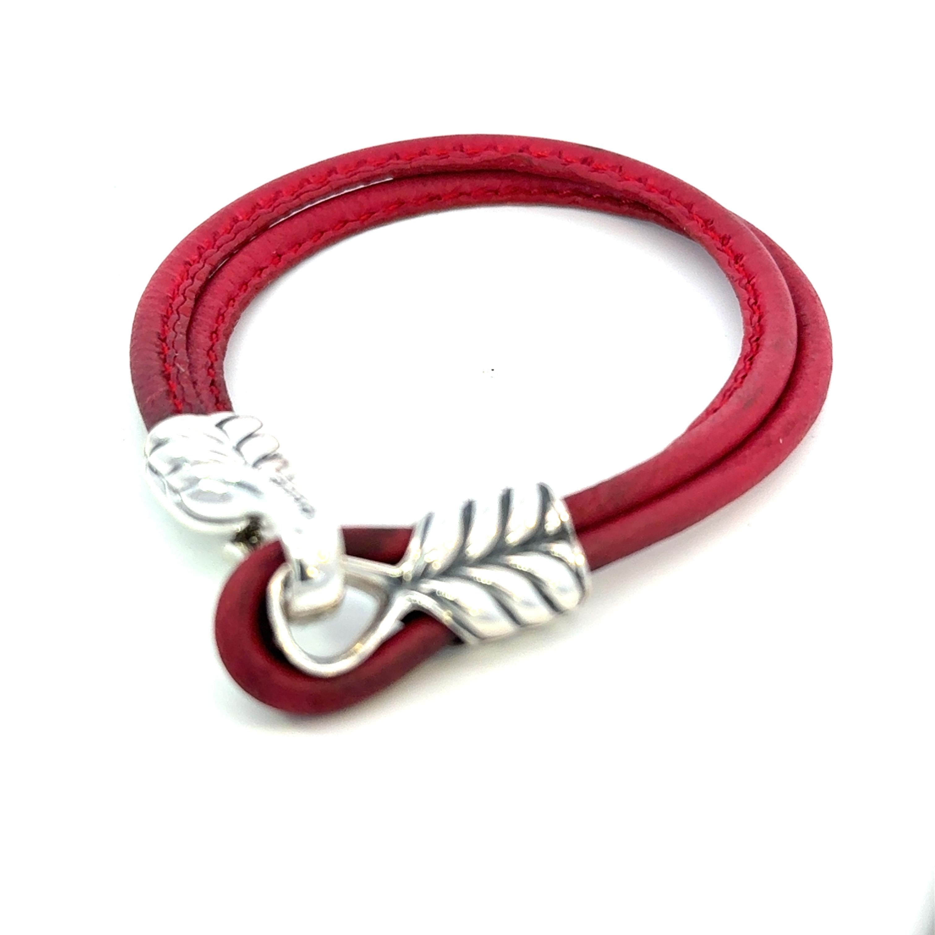 David Yurman Red Leather Bracelet 9