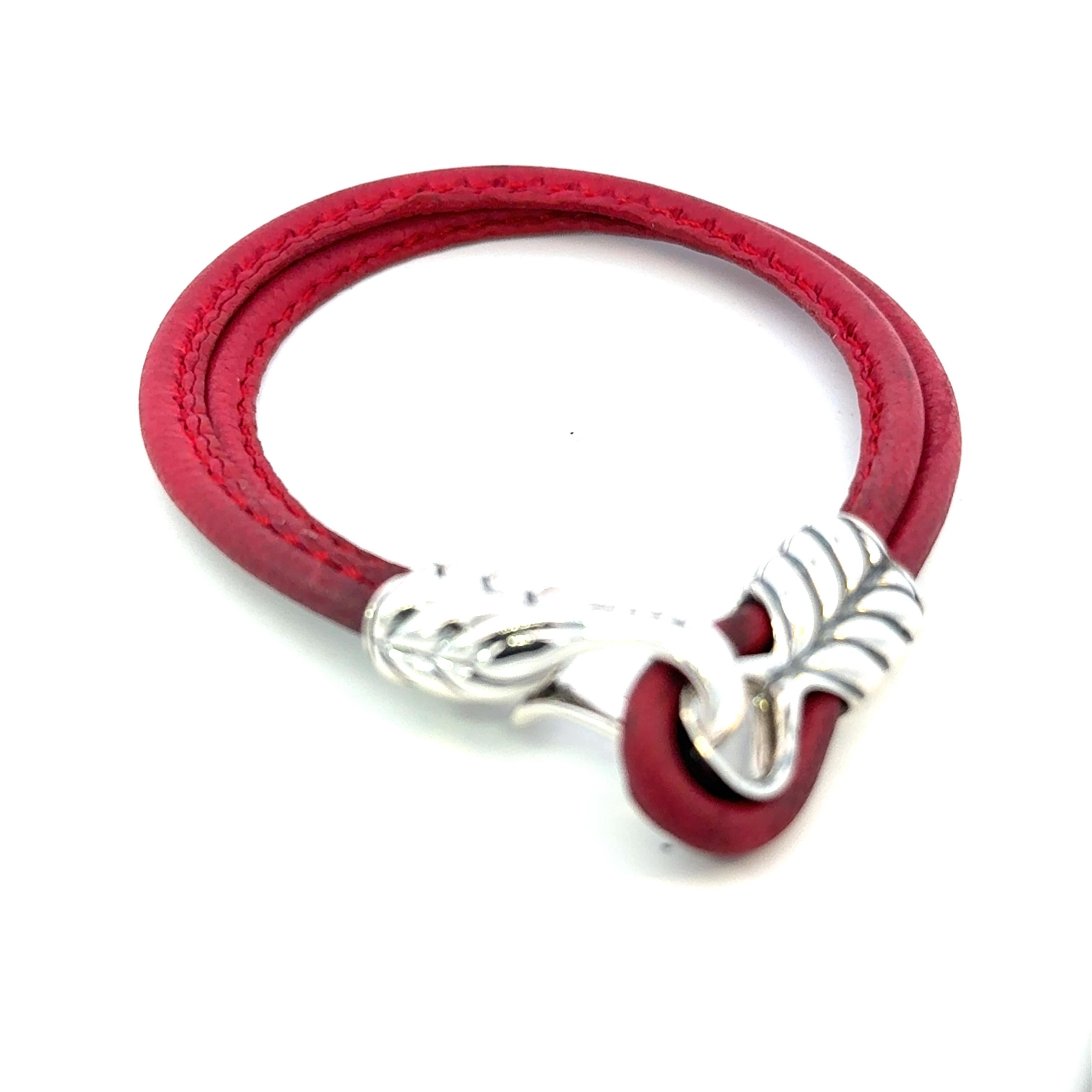 David Yurman Red Leather Bracelet 9