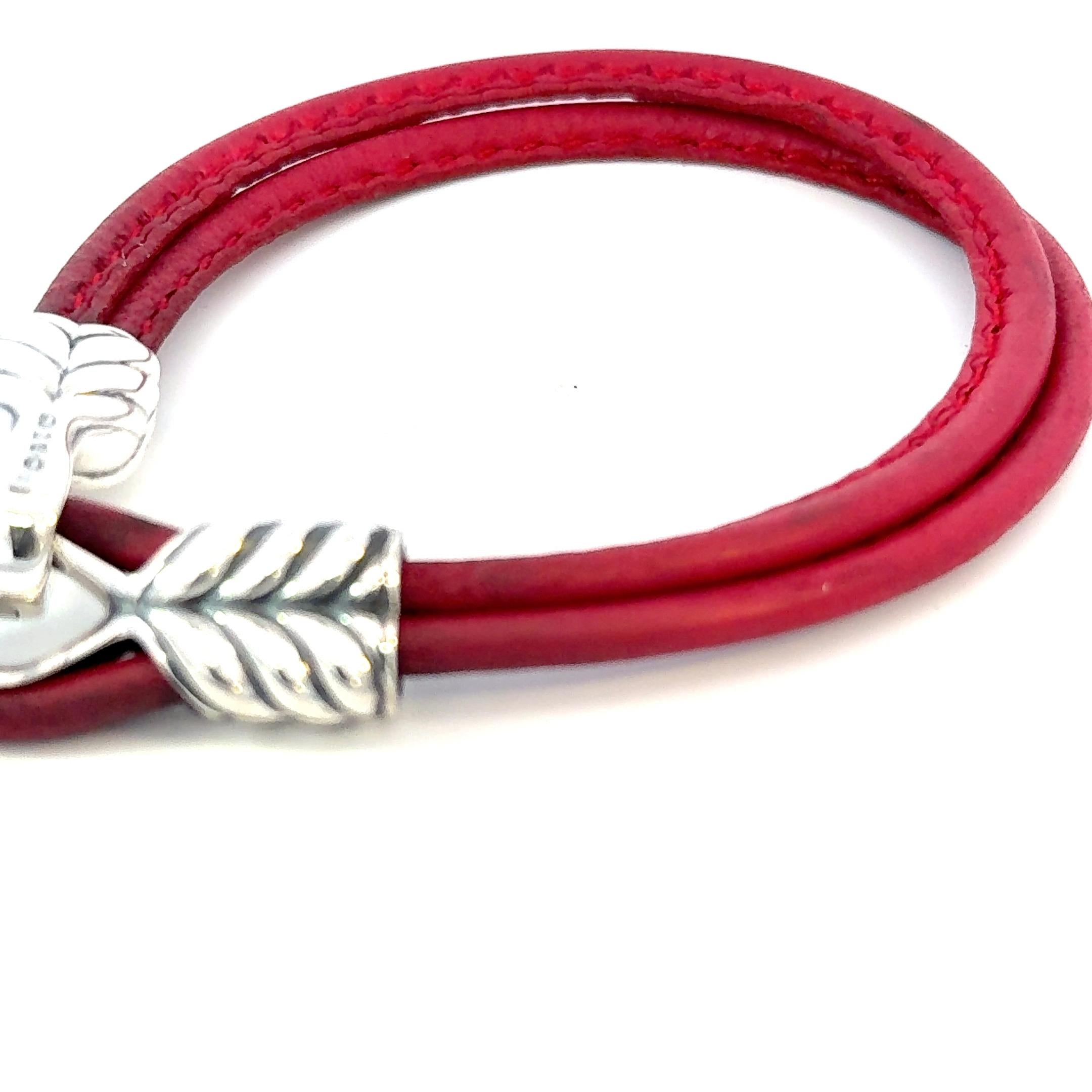 David Yurman Red Leather Bracelet 9