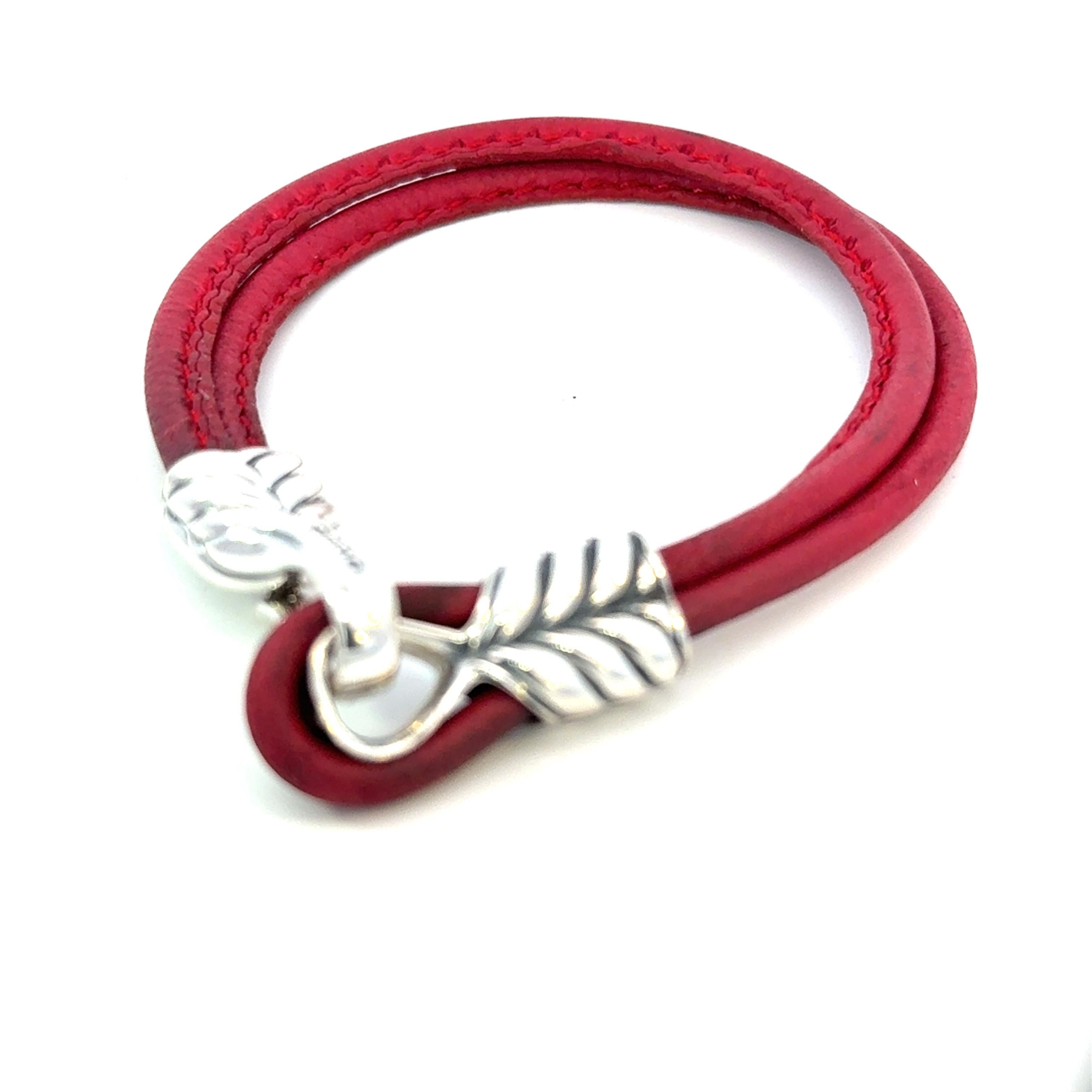 David Yurman Red Leather Bracelet 9
