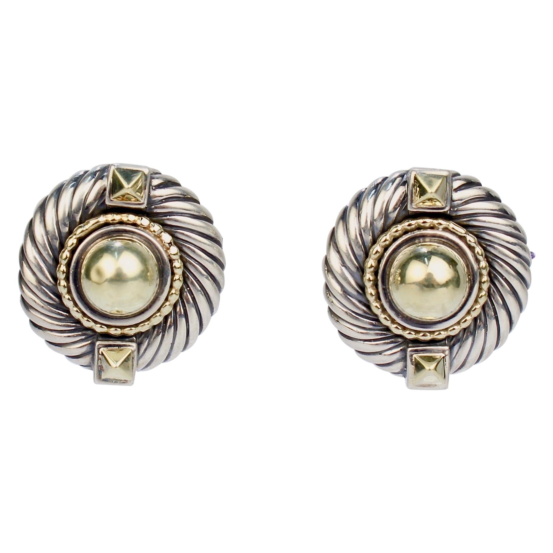 David Yurman Renaissance 14 Karat Gold and Sterling Silver Earrings