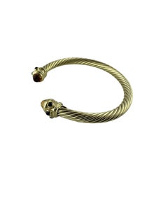 David Yurman Bracciale con cavo in oro giallo 14K con zaffiro e citrino