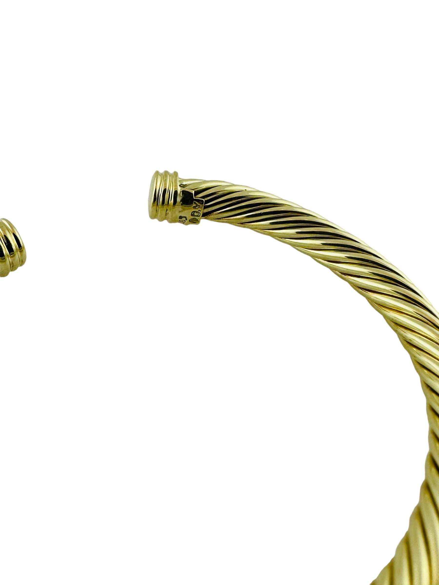 David Yurman Renaissance 14K Yellow Gold Citrine Sapphire Cuff Cable Bracelet For Sale 1