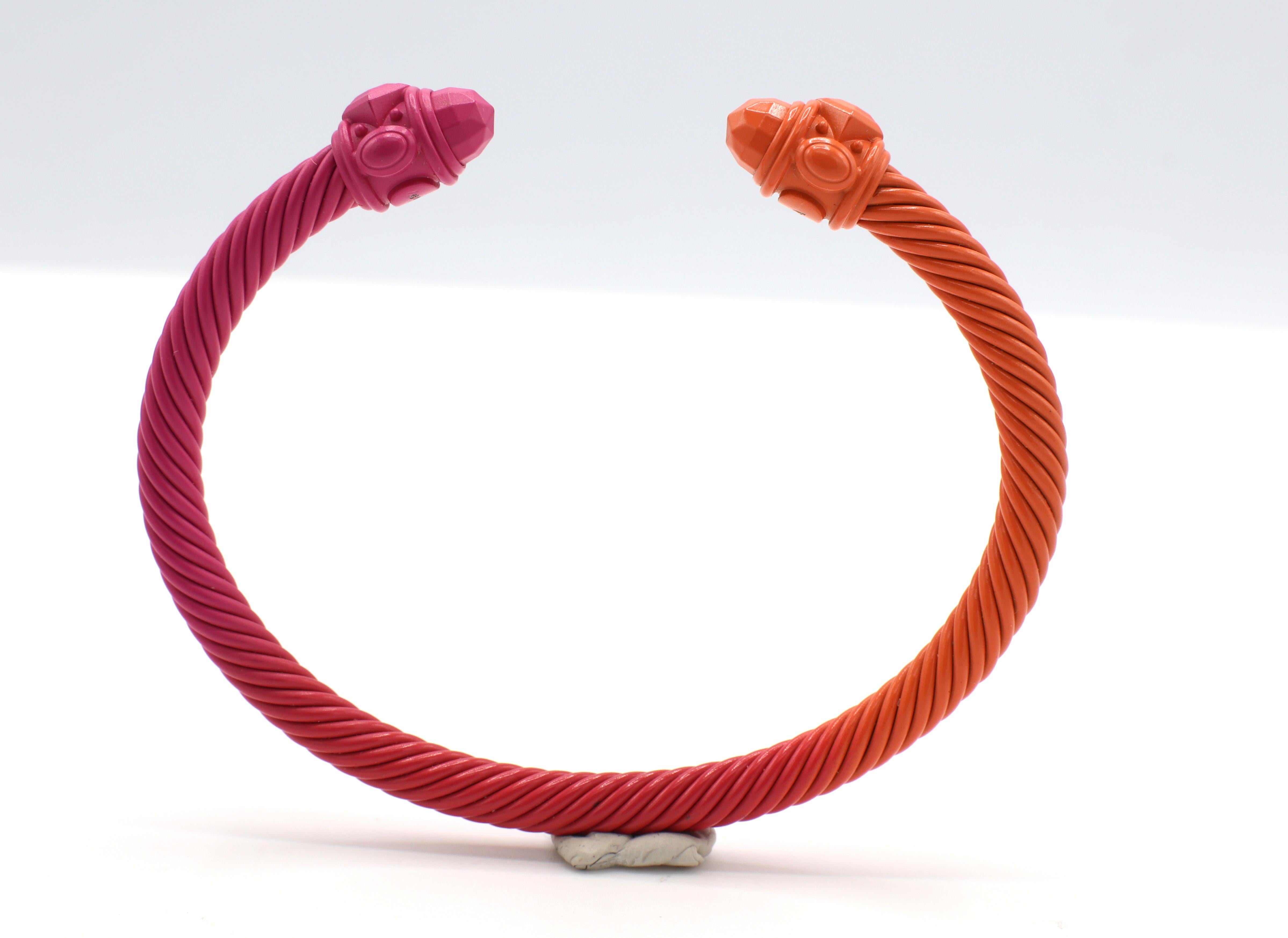 David Yurman Renaissance Aluminum Pink and Orange Bangle Bracelet at  1stDibs | david yurman renaissance bracelet pink