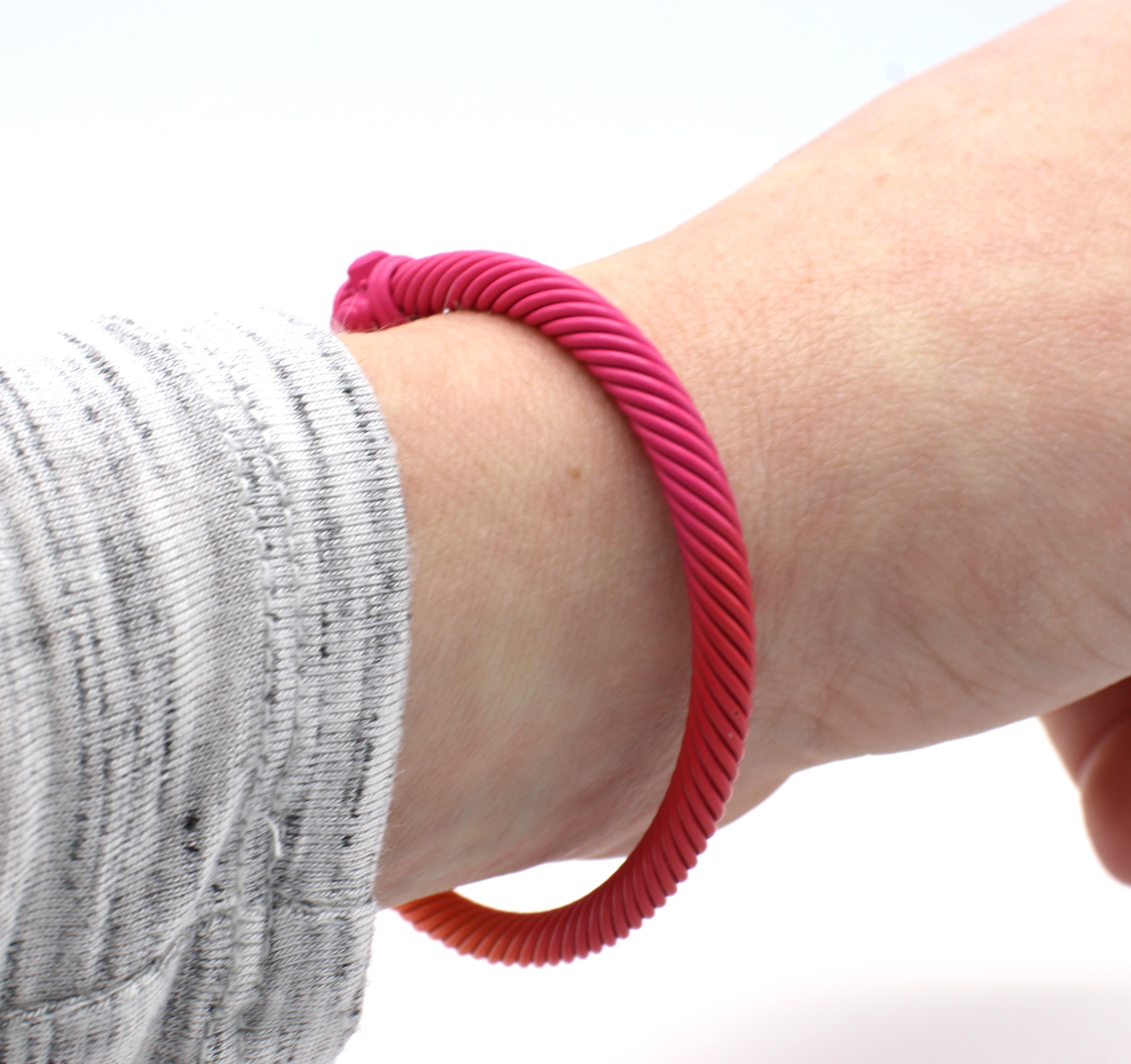 David Yurman Renaissance Aluminum Pink & Orange Bangle Bracelet In Excellent Condition In  Baltimore, MD