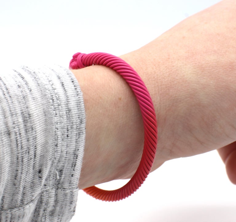 David Yurman Bracelet Orange Rubber Bracelet David Yurman Renaissance  Aluminum Pink Orange Bangle Bracelet