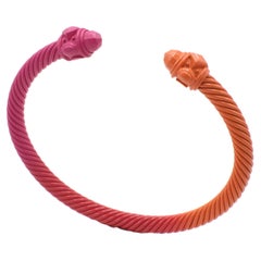 David Yurman Renaissance Aluminum Pink & Orange Bangle Bracelet
