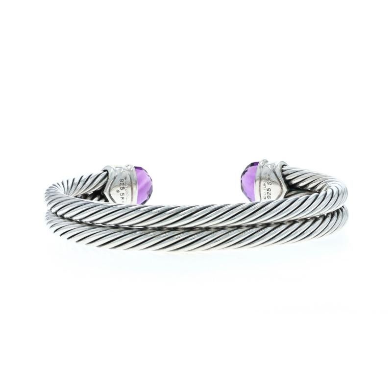 David Yurman Renaissance Amethyst Rhodolite Garnet Cuff Bracelet 5 3/4