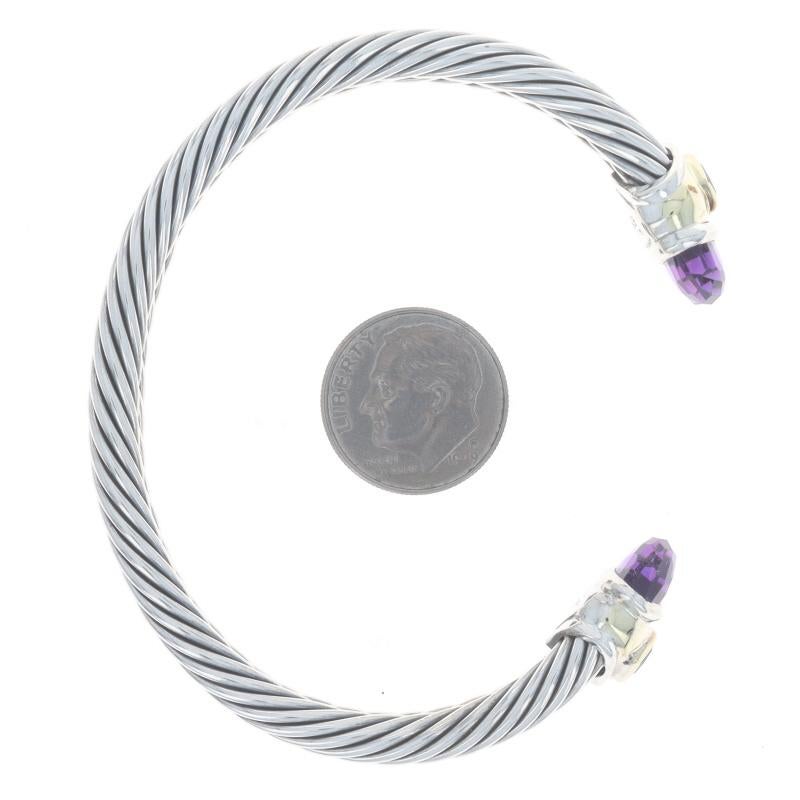 David Yurman Renaissance Amethyst Rhodolite Garnet Cuff Bracelet 5 3/4